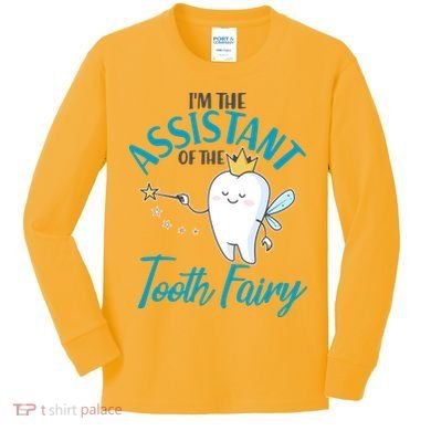 Funny Cute I'm The Assistant Tooth Fairy Kids Long Sleeve Shirt