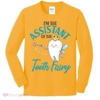 Funny Cute I'm The Assistant Tooth Fairy Kids Long Sleeve Shirt thumb 0