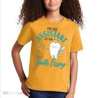 Funny Cute I'm The Assistant Tooth Fairy Kids T-Shirt thumb 2
