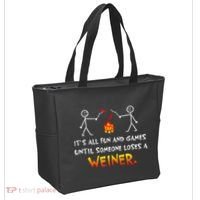 Funny Camp Its All Fun And Games Until Someone Loses Weiner Gift Tote Bag thumb 2