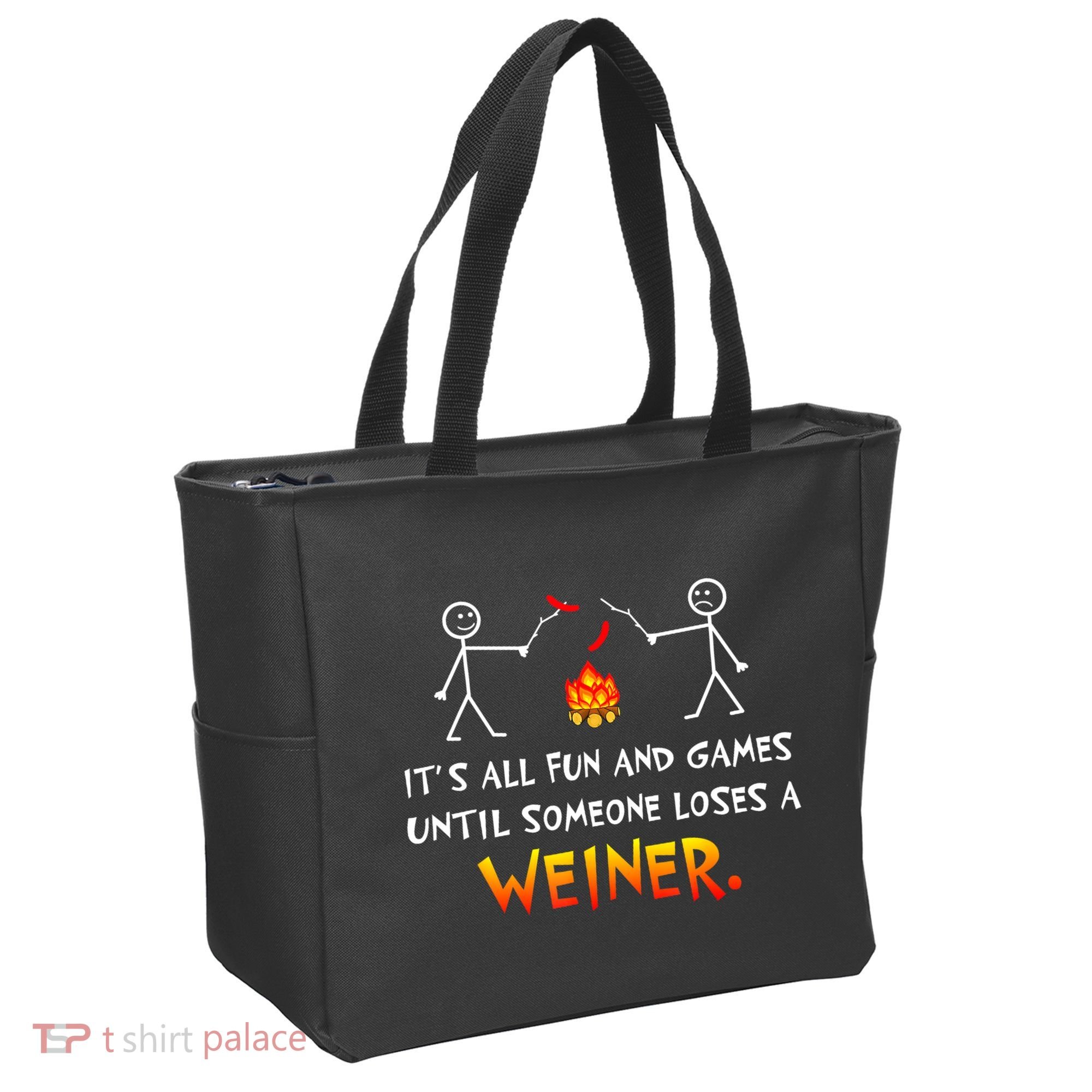 Funny Camp Its All Fun And Games Until Someone Loses Weiner Gift Tote Bag