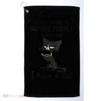 Funny Cat I Fully Intend To Haunt People When I Die Golf Towel thumb 0