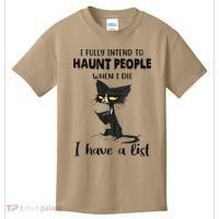 Funny Cat I Fully Intend To Haunt People When I Die Kids T-Shirt thumb 0