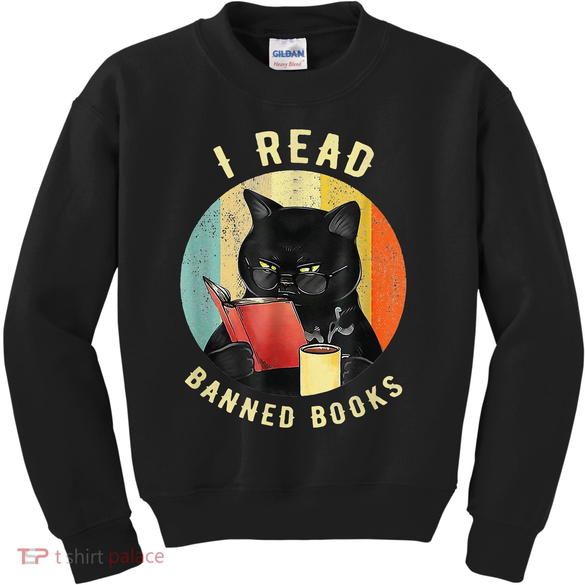 Funny Cat I Read Banned Books Bookworms Loves Reading Books Kids Sweatshirt
