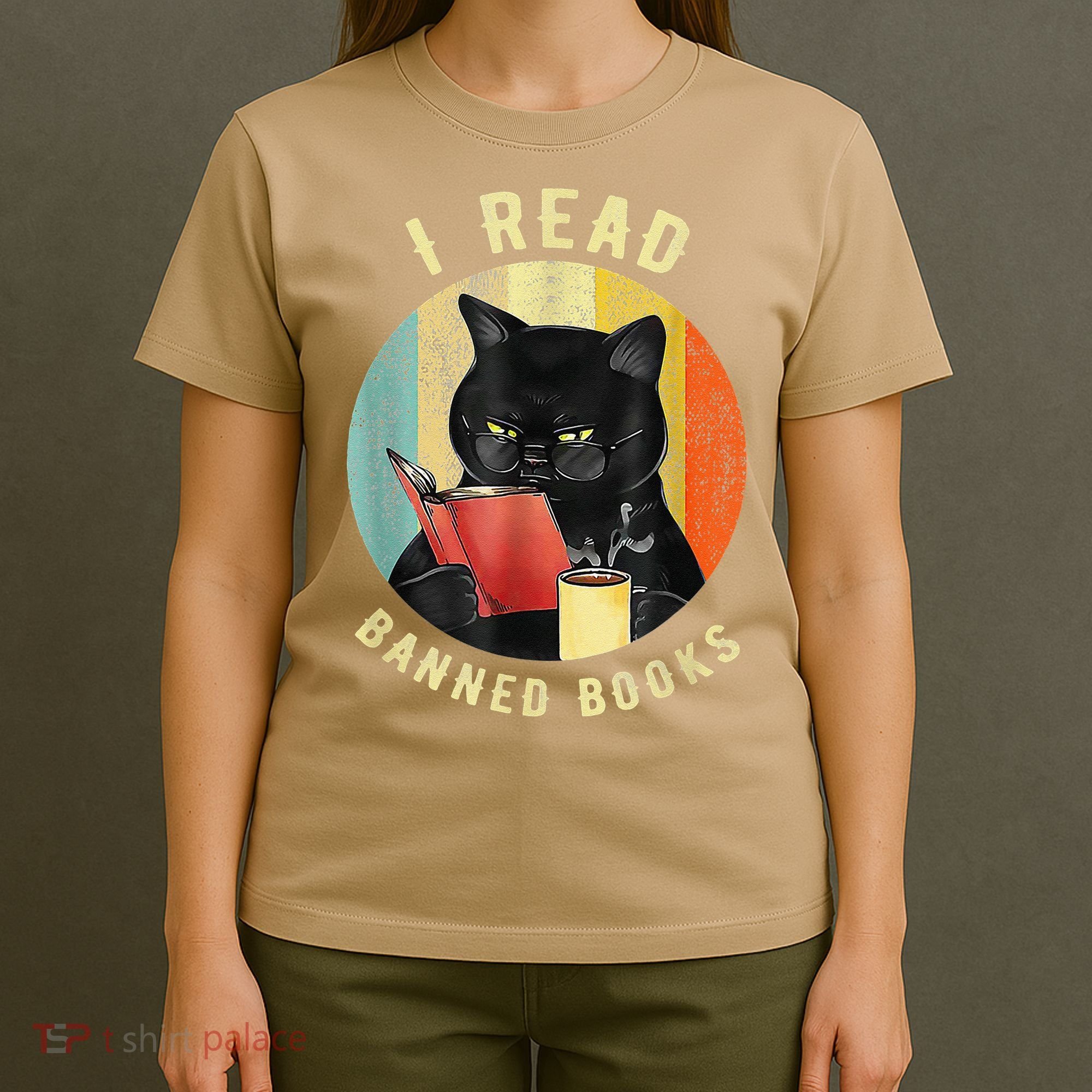 Funny Cat I Read Banned Books Bookworms Loves Reading Books T-Shirt