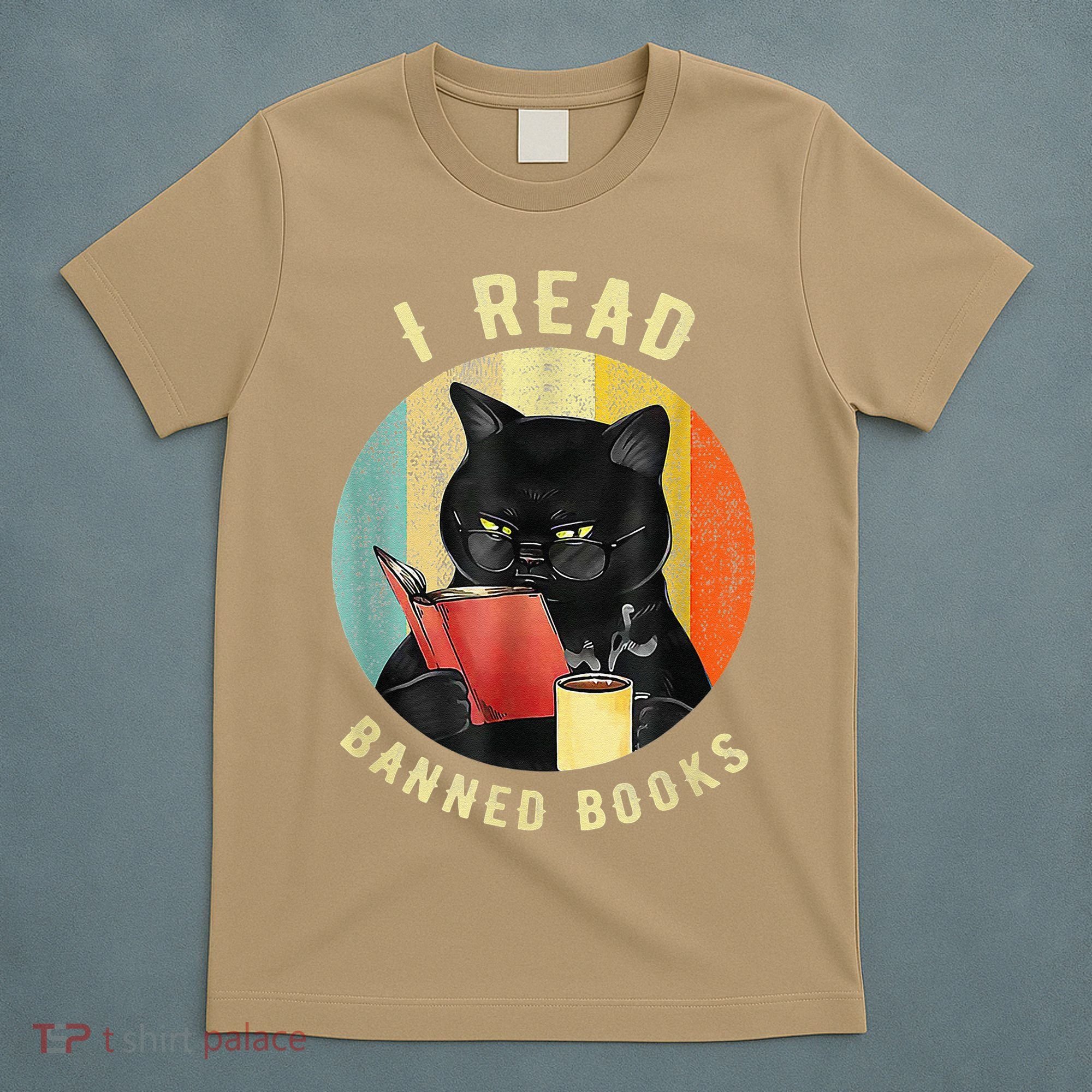 Funny Cat I Read Banned Books Bookworms Loves Reading Books T-Shirt