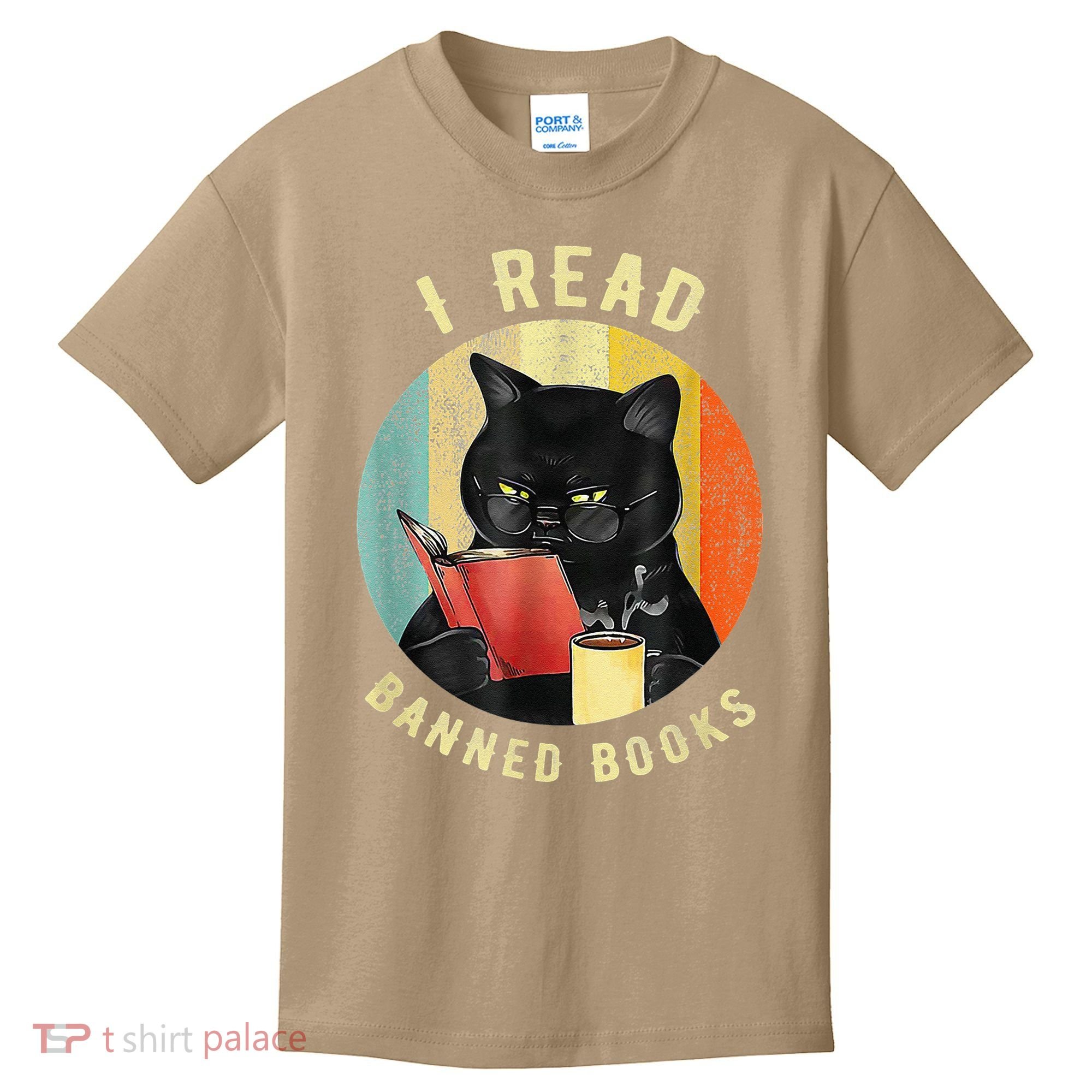 Funny Cat I Read Banned Books Bookworms Loves Reading Books Kids T-Shirt