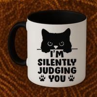 Funny Cat Im Silently Judging You Coffee Mug thumb 2