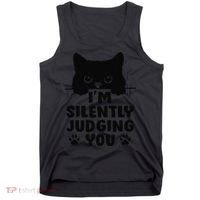 Funny Cat Im Silently Judging You Tank Top thumb 0
