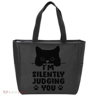 Funny Cat Im Silently Judging You Tote Bag