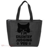 Funny Cat Im Silently Judging You Tote Bag thumb 0