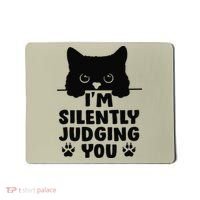 Funny Cat Im Silently Judging You Mousepad thumb 0