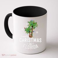 Family Christmas In Florida Palm Trees Xmas Beach Vacation Coffee Mug thumb 0
