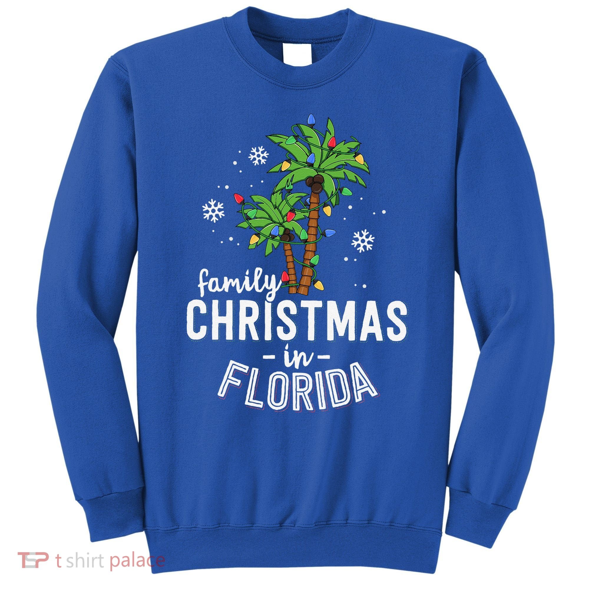 Family Christmas In Florida Palm Trees Xmas Beach Vacation Sweatshirt