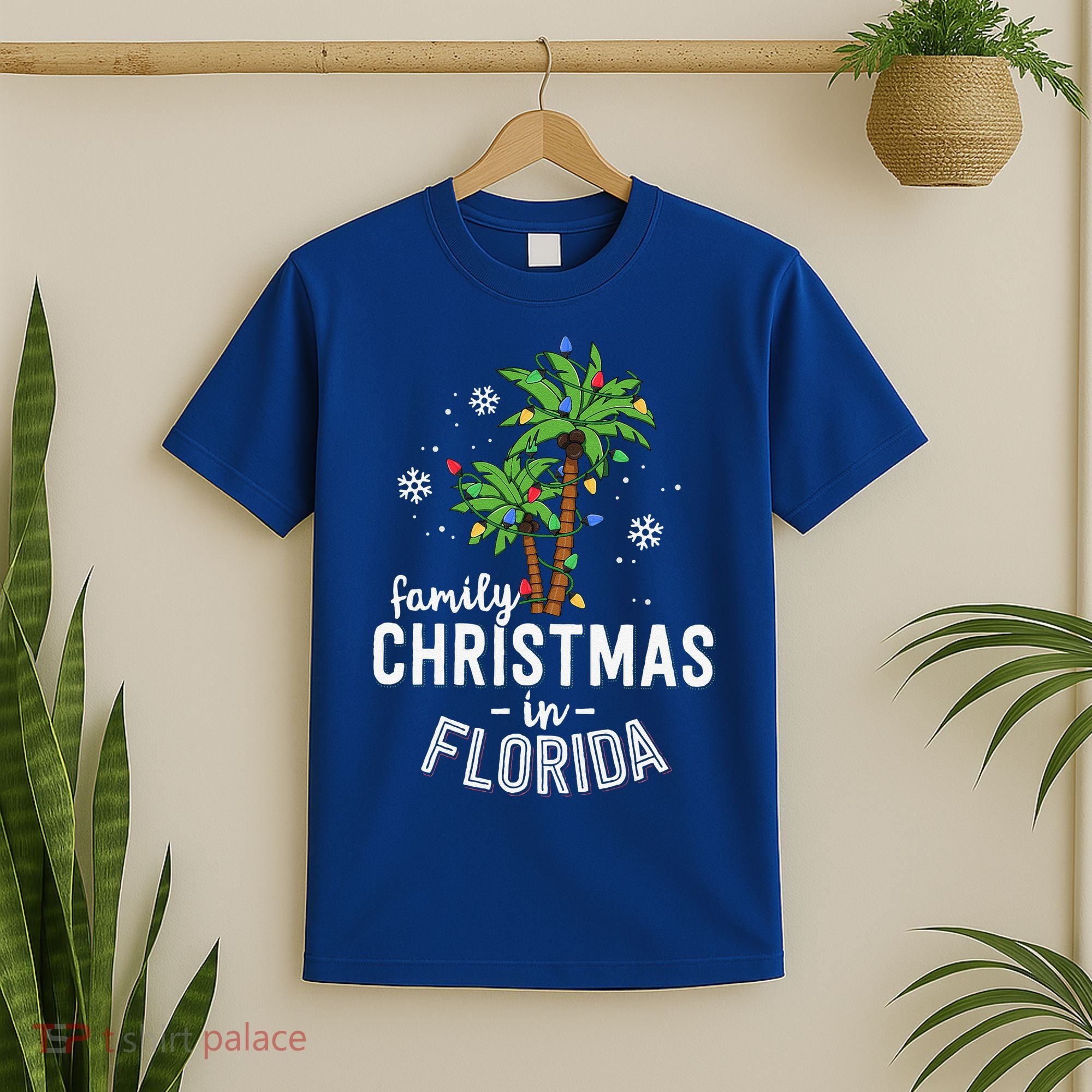 Family Christmas In Florida Palm Trees Xmas Beach Vacation T-Shirt