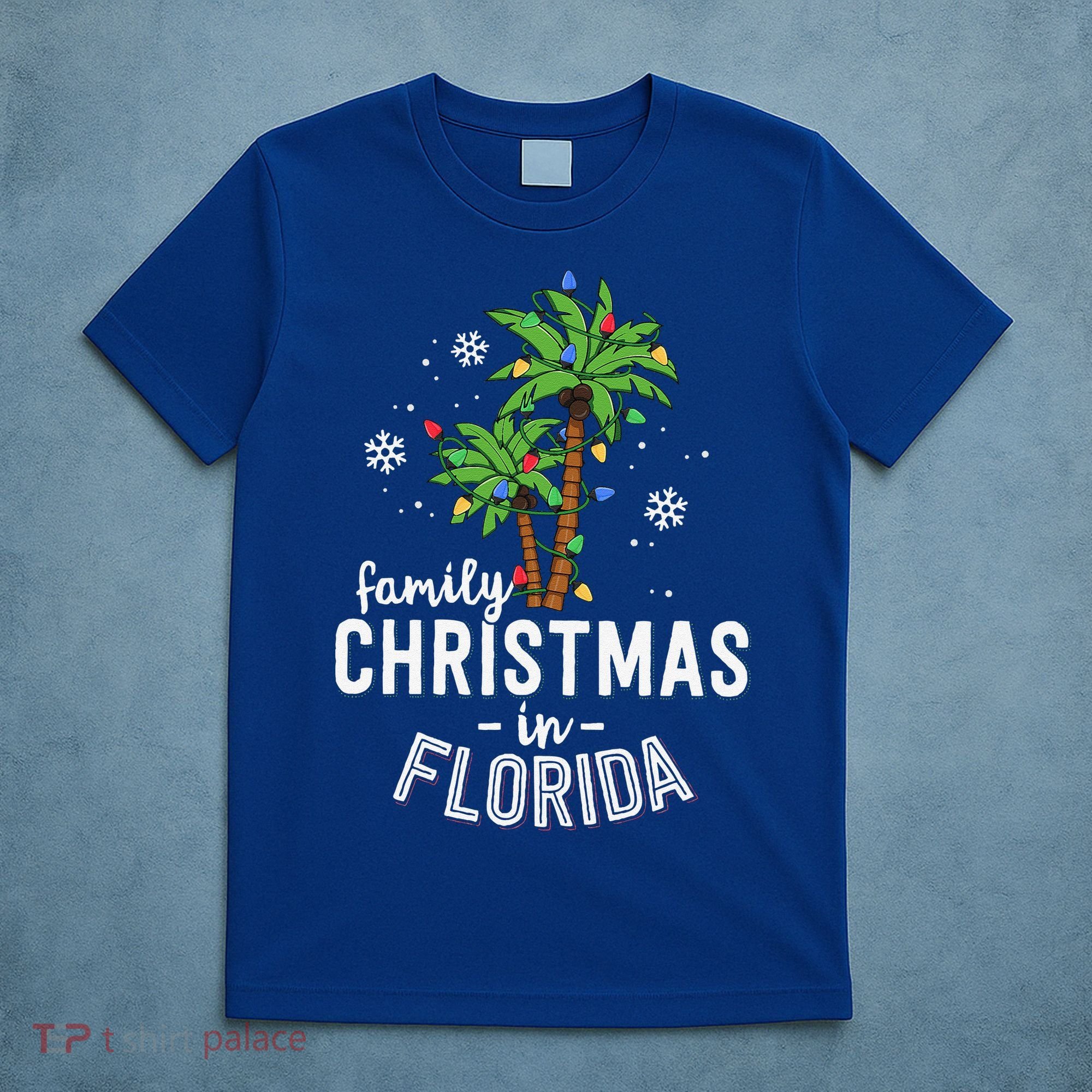 Family Christmas In Florida Palm Trees Xmas Beach Vacation T-Shirt