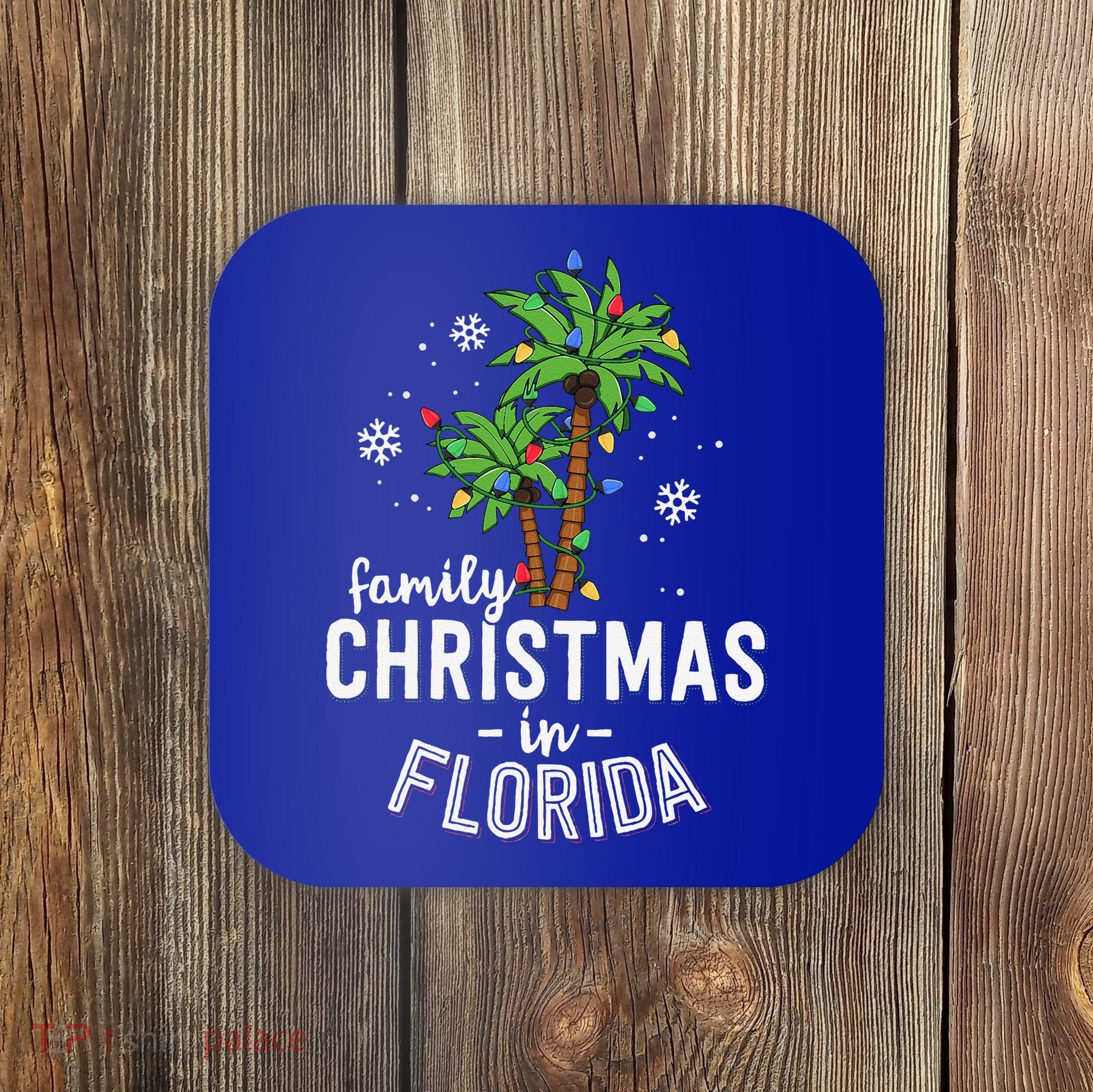 Family Christmas In Florida Palm Trees Xmas Beach Vacation Coaster