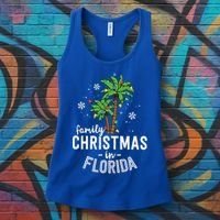 Family Christmas In Florida Palm Trees Xmas Beach Vacation Women's Tank Top thumb 3