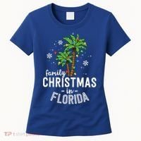 Family Christmas In Florida Palm Trees Xmas Beach Vacation Women's T-Shirt thumb 0