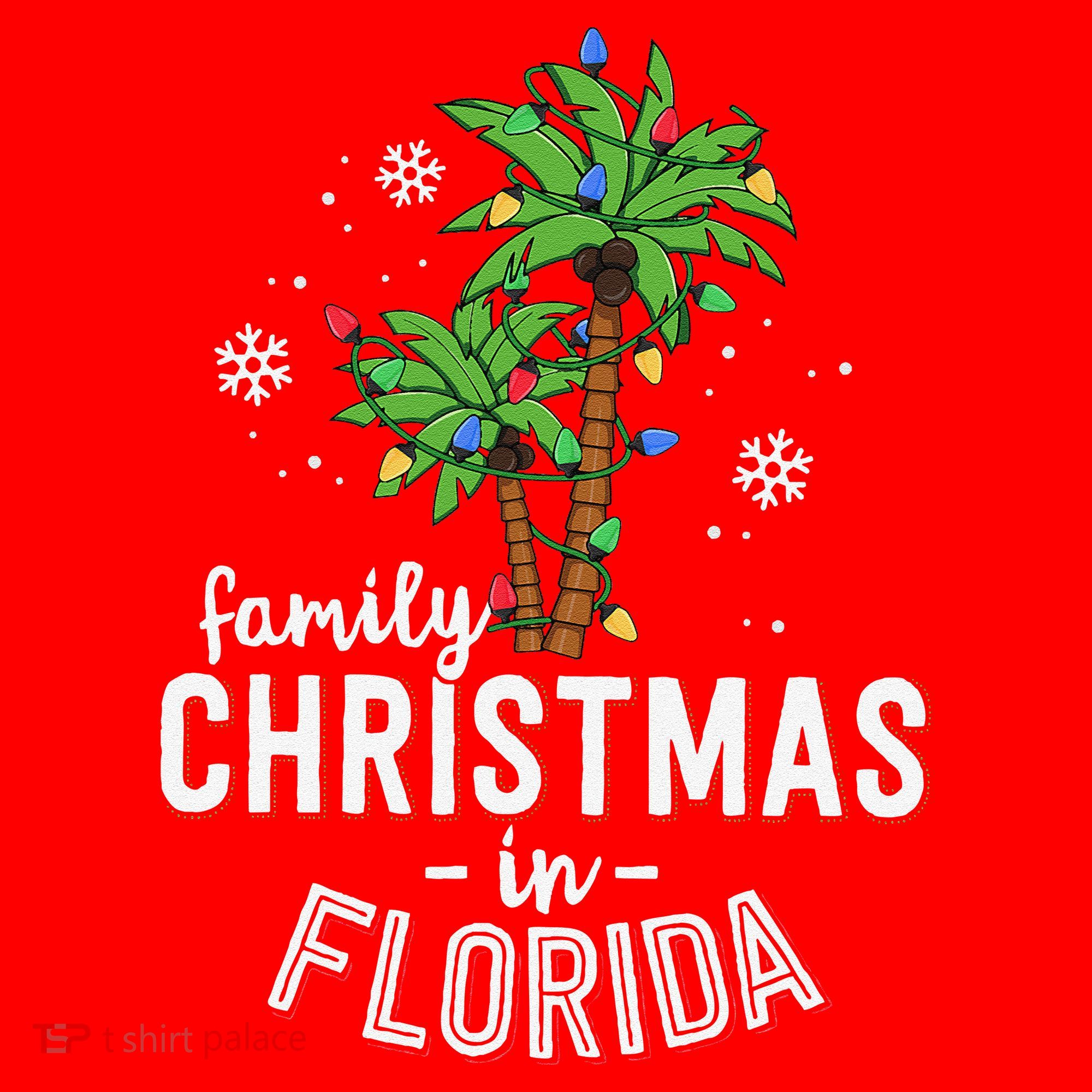 Family Christmas In Florida Palm Trees Xmas Beach Vacation Santa Hat