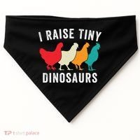 Funny Chickens I Raise Tiny Dinosaurs Backyard Chickens Homestead Chicken Lover USA-Made Doggie Bandana thumb 0