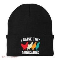 Funny Chickens I Raise Tiny Dinosaurs Backyard Chickens Homestead Chicken Lover Beanie thumb 0