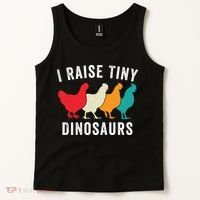 Funny Chickens I Raise Tiny Dinosaurs Backyard Chickens Homestead Chicken Lover Tank Top thumb 2