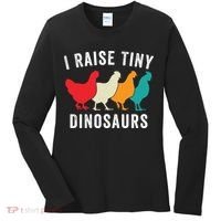 Funny Chickens I Raise Tiny Dinosaurs Backyard Chickens Homestead Chicken Lover Women's Long Sleeve Shirt thumb 0