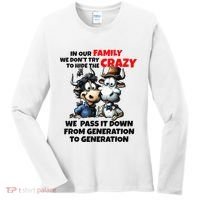 Funny Cow In Our Family We DonT Try To Hide The Crazy Women's Long Sleeve Shirt thumb 0