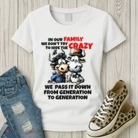Funny Cow In Our Family We DonT Try To Hide The Crazy Women's T-Shirt thumb 3