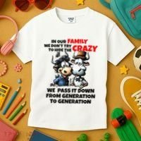 Funny Cow In Our Family We DonT Try To Hide The Crazy Kids T-Shirt thumb 3
