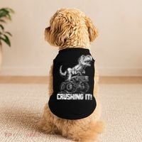 Funny Crushing It T Rex Dinosaur In Monster Truck Doggie Tank thumb 2