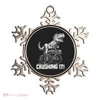 Funny Crushing It T Rex Dinosaur In Monster Truck Ornament thumb 0