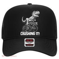 Funny Crushing It T Rex Dinosaur In Monster Truck Hat thumb 0