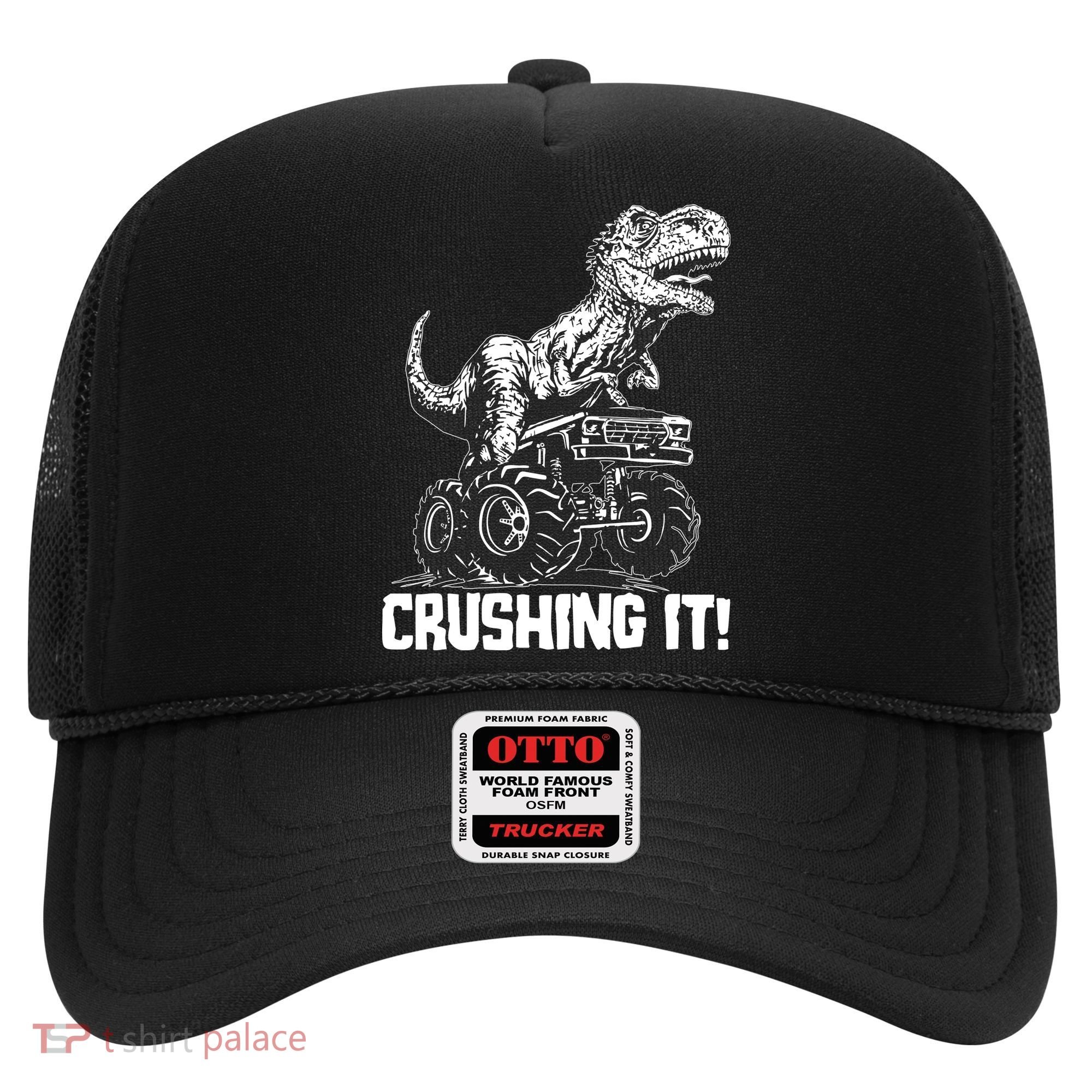 Funny Crushing It T Rex Dinosaur In Monster Truck Hat