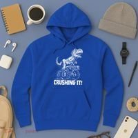 Funny Crushing It T Rex Dinosaur In Monster Truck Hoodie thumb 3
