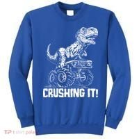 Funny Crushing It T Rex Dinosaur In Monster Truck Sweatshirt thumb 0