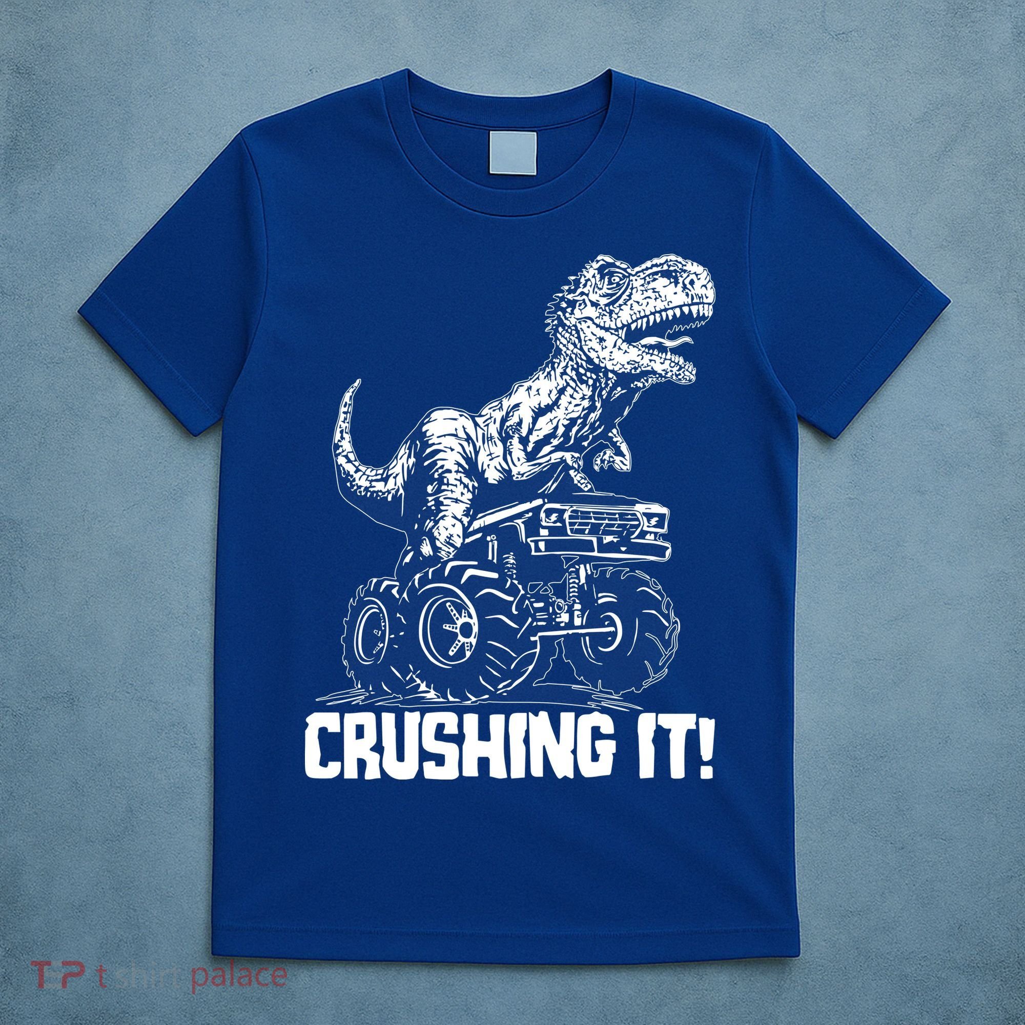 Funny Crushing It T Rex Dinosaur In Monster Truck T-Shirt