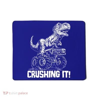 Funny Crushing It T Rex Dinosaur In Monster Truck Mousepad