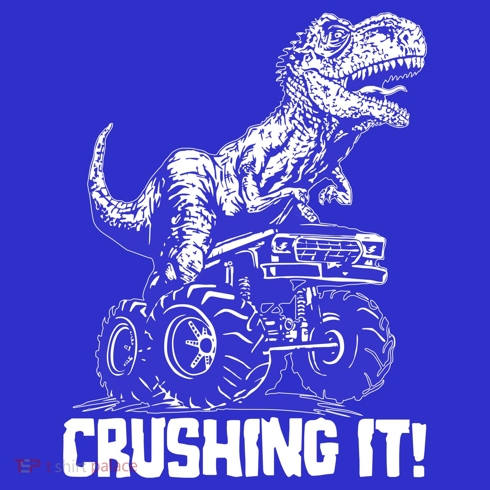 Funny Crushing It T Rex Dinosaur In Monster Truck Women's Tank Top