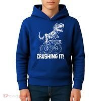 Funny Crushing It T Rex Dinosaur In Monster Truck Kids Hoodie thumb 4