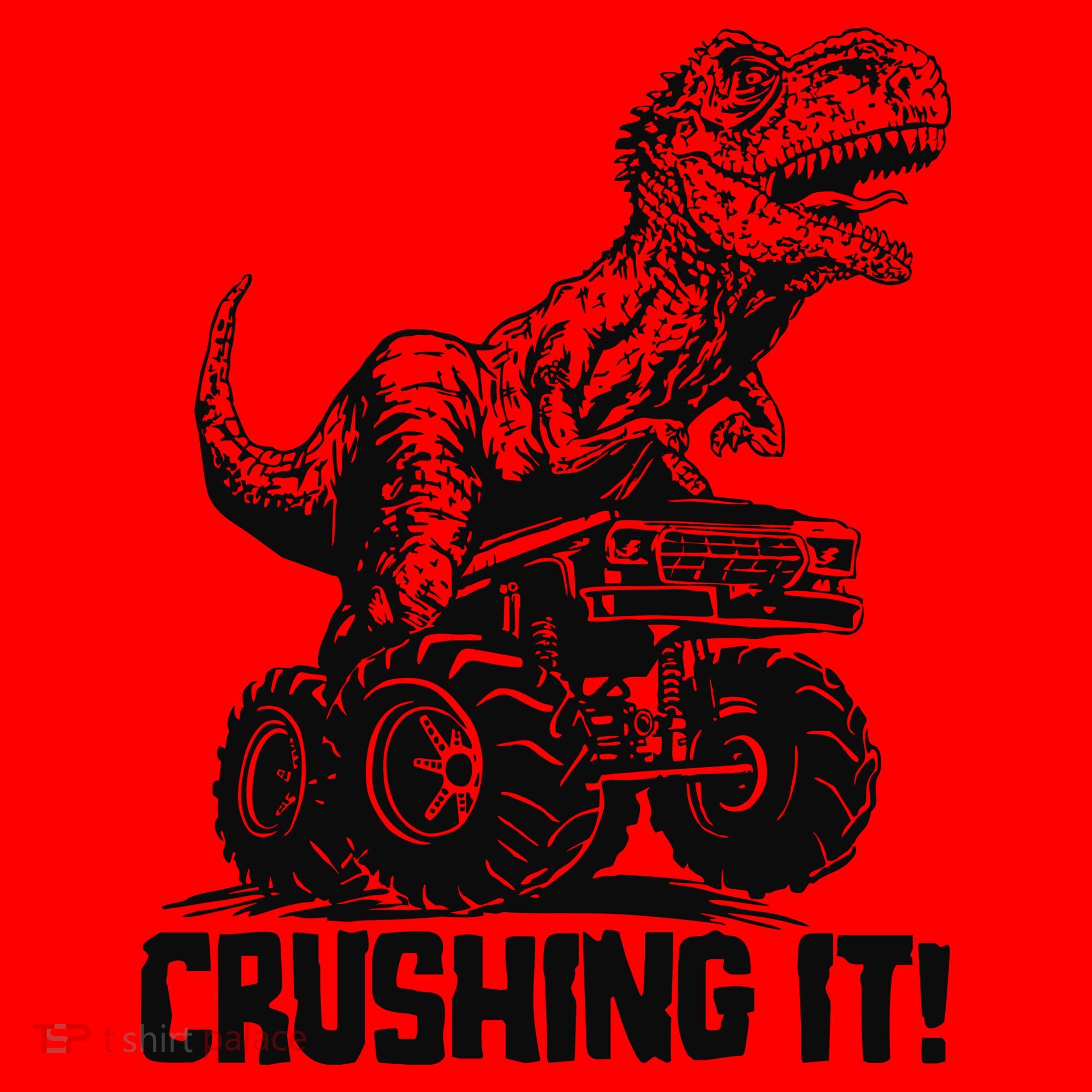 Funny Crushing It T Rex Dinosaur In Monster Truck Santa Hat
