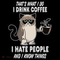 Funny Cat I Coffee Hate People And I Know Things Cat Gift Women's Hoodie thumb 2
