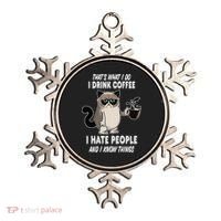 Funny Cat I Coffee Hate People And I Know Things Cat Gift Ornament thumb 0