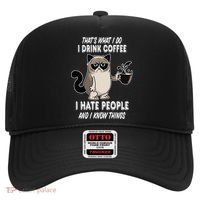 Funny Cat I Coffee Hate People And I Know Things Cat Gift Hat thumb 0