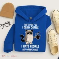 Funny Cat I Coffee Hate People And I Know Things Cat Gift Hoodie thumb 4