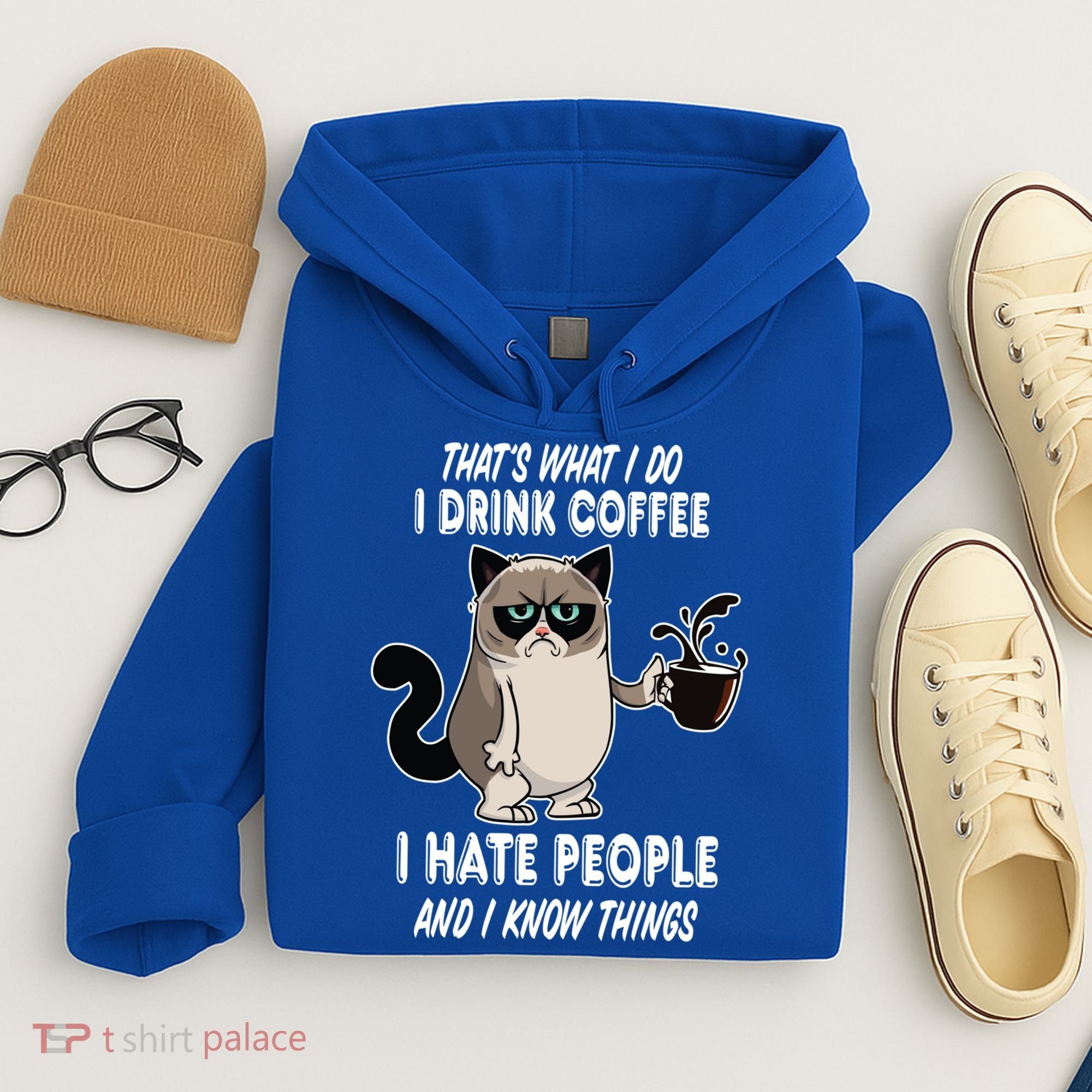 Funny Cat I Coffee Hate People And I Know Things Cat Gift Hoodie