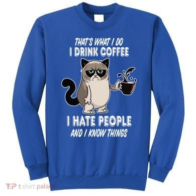 Funny Cat I Coffee Hate People And I Know Things Cat Gift Sweatshirt