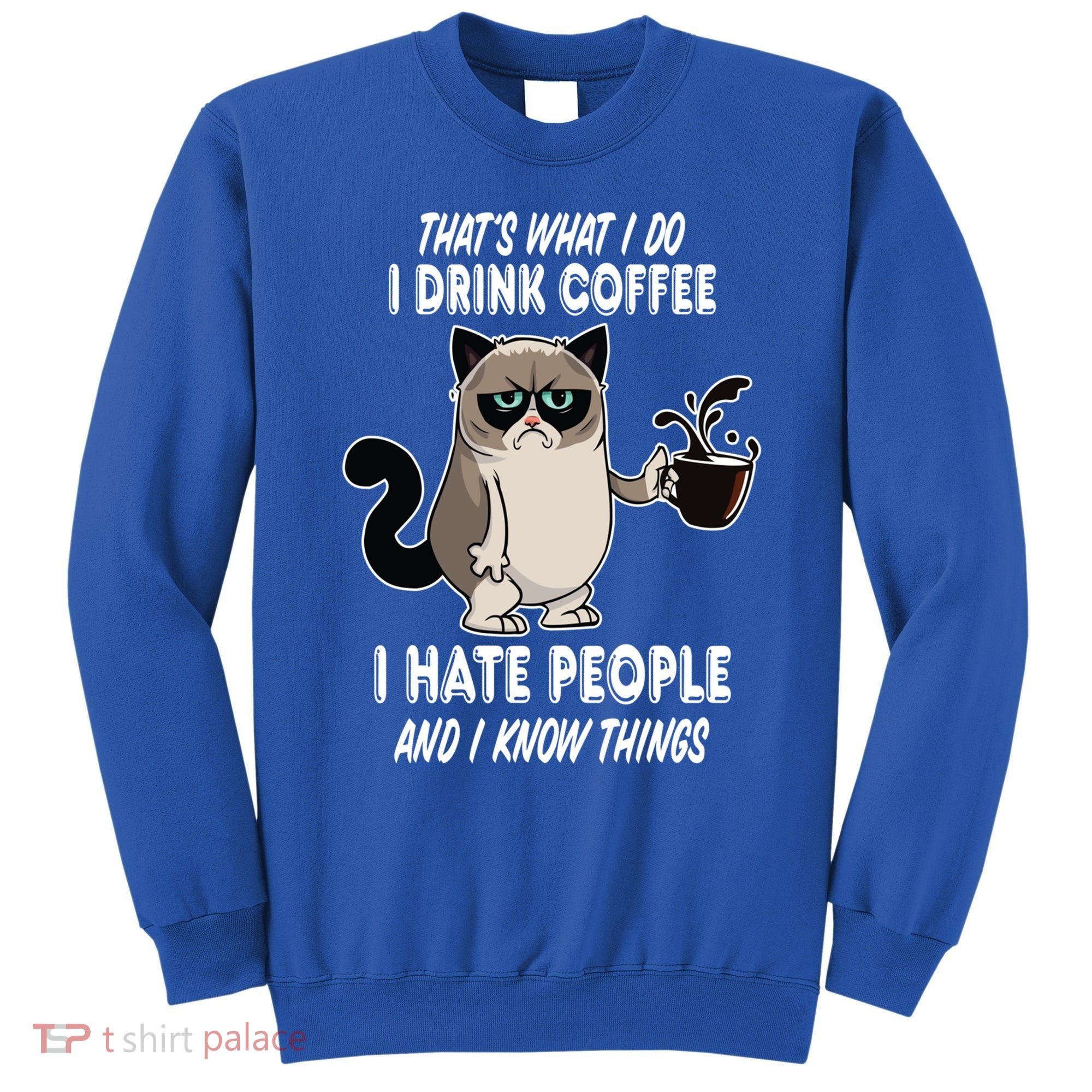Funny Cat I Coffee Hate People And I Know Things Cat Gift Sweatshirt