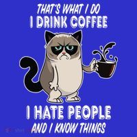 Funny Cat I Coffee Hate People And I Know Things Cat Gift Kids Long Sleeve Shirt thumb 2